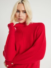 River Island Red Long Sleeve Oversized Cosy Knit Mini Dress - Image 3 of 3