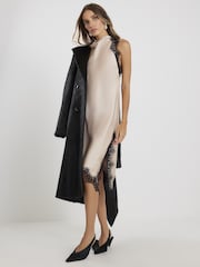 River Island Cream Asymmetric Longline Lace Halter Neck Top - Image 1 of 4