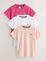 Paul Smith Junior Signature Pink/White T-Shirts 3 Pack - Image 1 of 7