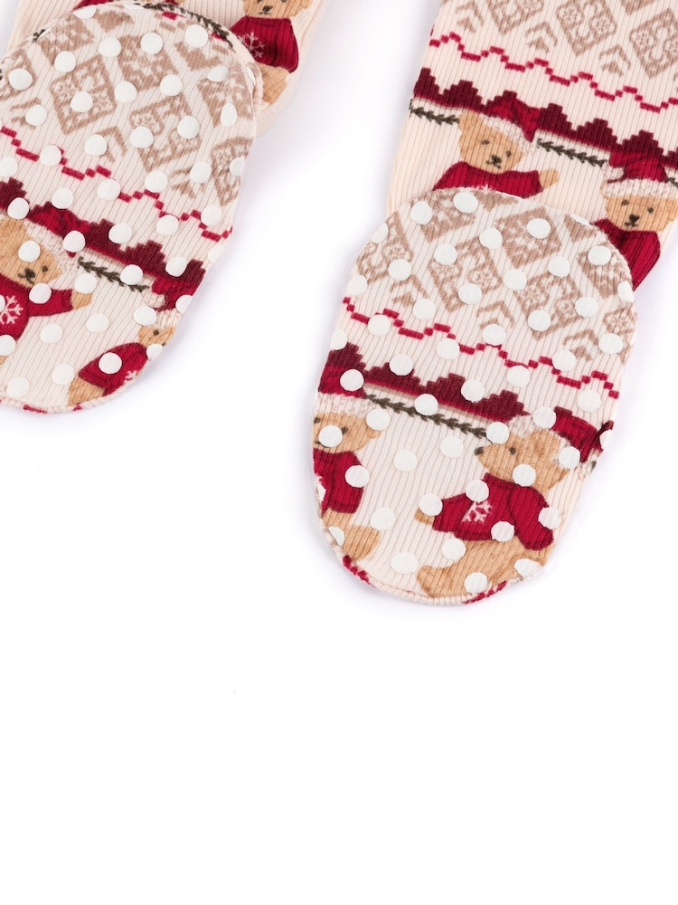 Chelsea Peers Natural The Bear Christmas Fair Isle Print Pyjamas - Image 3 of 3 Chelsea Peers Natural The Bear Christmas Fair Isle Print Pyjamas - Image 3 of 3