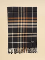 Joules Langtree Black & Tan Check Scarf - Image 4 of 6
