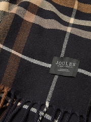Joules Langtree Black & Tan Check Scarf - Image 6 of 6