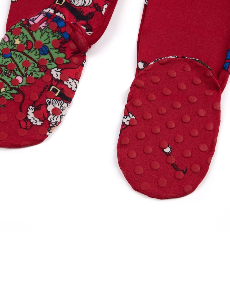 Chelsea Peers Red Christmas Santa Snowball Print Pyjamas - Image 4 of 4 Chelsea Peers Red Christmas Santa Snowball Print Pyjamas - Image 4 of 4