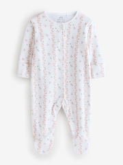 Pink/White Baby Sleepsuits 2 Pack - Image 2 of 3