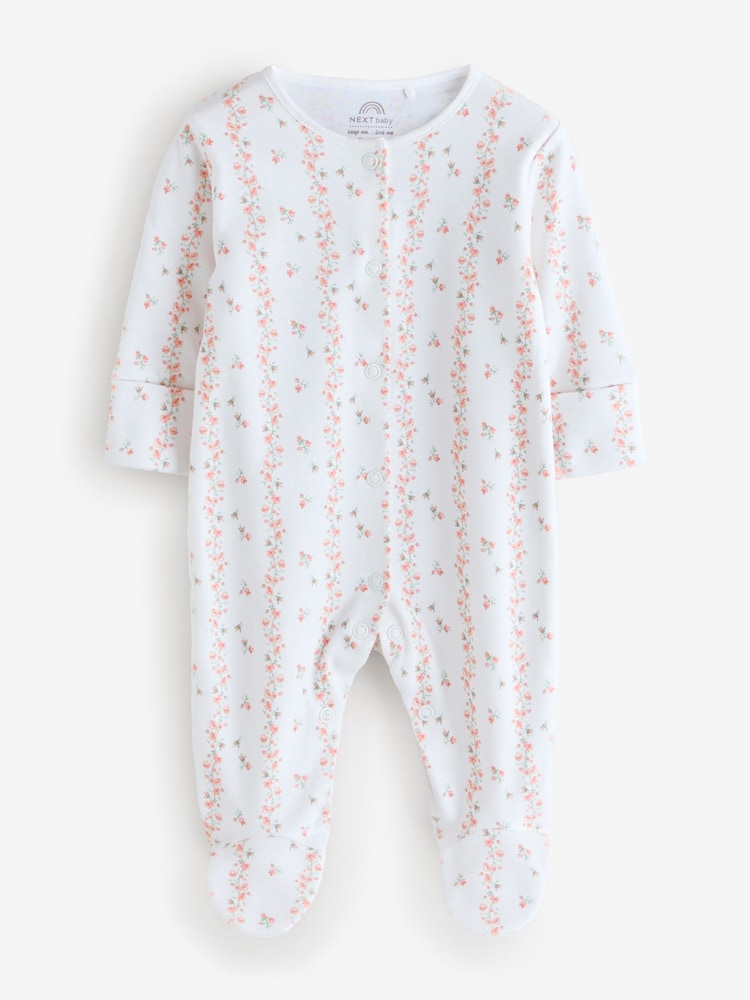 Pink/White Baby Sleepsuits 2 Pack - Image 2 of 3