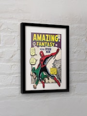 Pyramid International Grey Marvel Spiderman Comic Breakout Collector Print Framed - Image 2 of 2