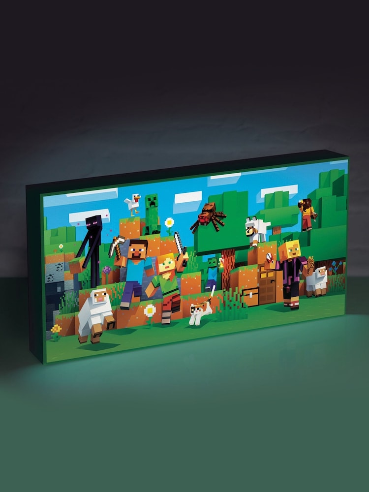 Pyramid International Green Minecraft Letterbox Light Up Canvas - Image 1 of 1