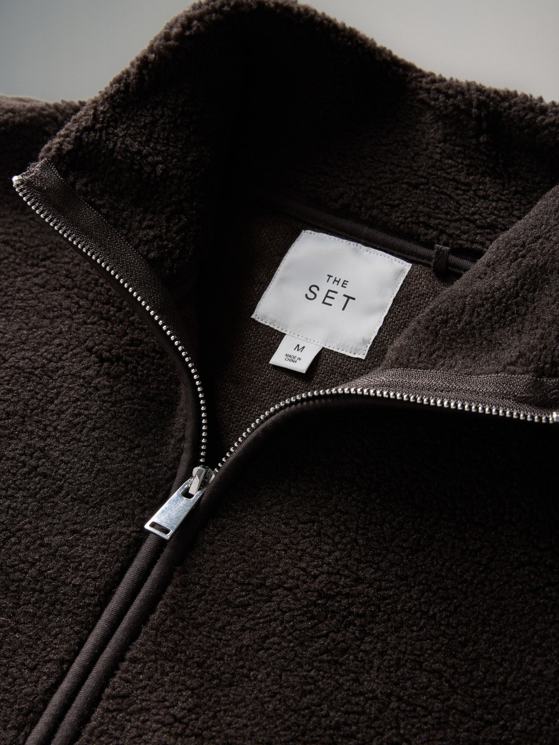 Buy The Set 2 Pack Borg Funnel Neck 1/4 Zip Fleeces Chocolate