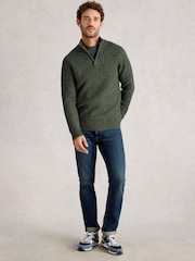 White Stuff Green Chunky Funnel Neck Jumper - Image 3 of 6