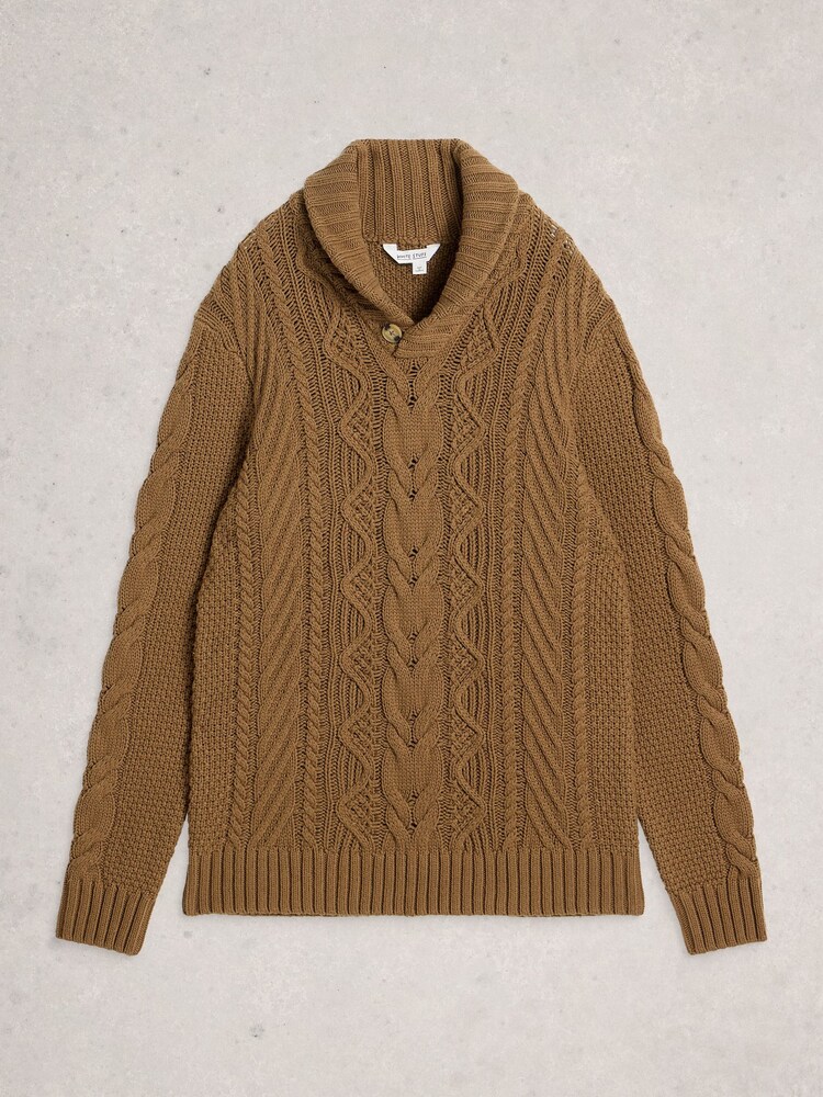 White Stuff Eden Cable Shawl Neck Jumper - Imagem 1 de 2