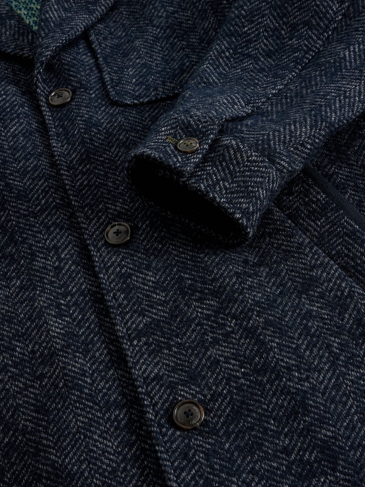 White Stuff Blue Herringbone Epsom Coat - Image 7 of 7 White Stuff Blue Herringbone Epsom Coat - Image 7 of 7