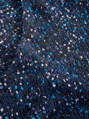 White Stuff Blue Textured V-Neck Jumper - Image 5 of 6