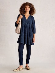 White Stuff Blue Marlie Sparkle Tunic - Image 1 of 6