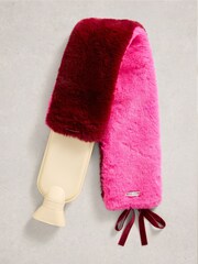White Stuff Pink Faux Fur Long Hot Water Bottle - Image 2 of 2