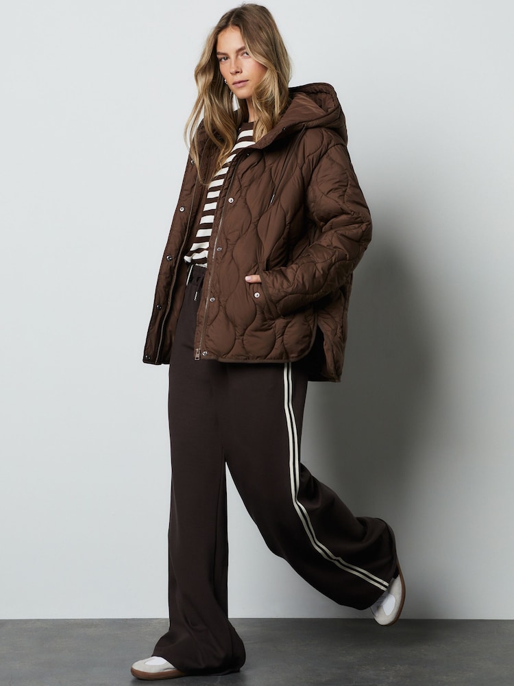 Chocolate Brown Lightweight Quilted Jacket - Image 2 of 5 Chocolate Brown Lightweight Quilted Jacket - Image 2 of 5