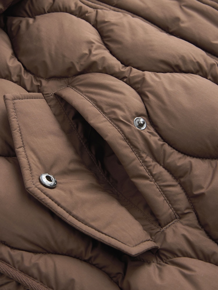 Chocolate Brown Lightweight Quilted Jacket - Image 9 of 9