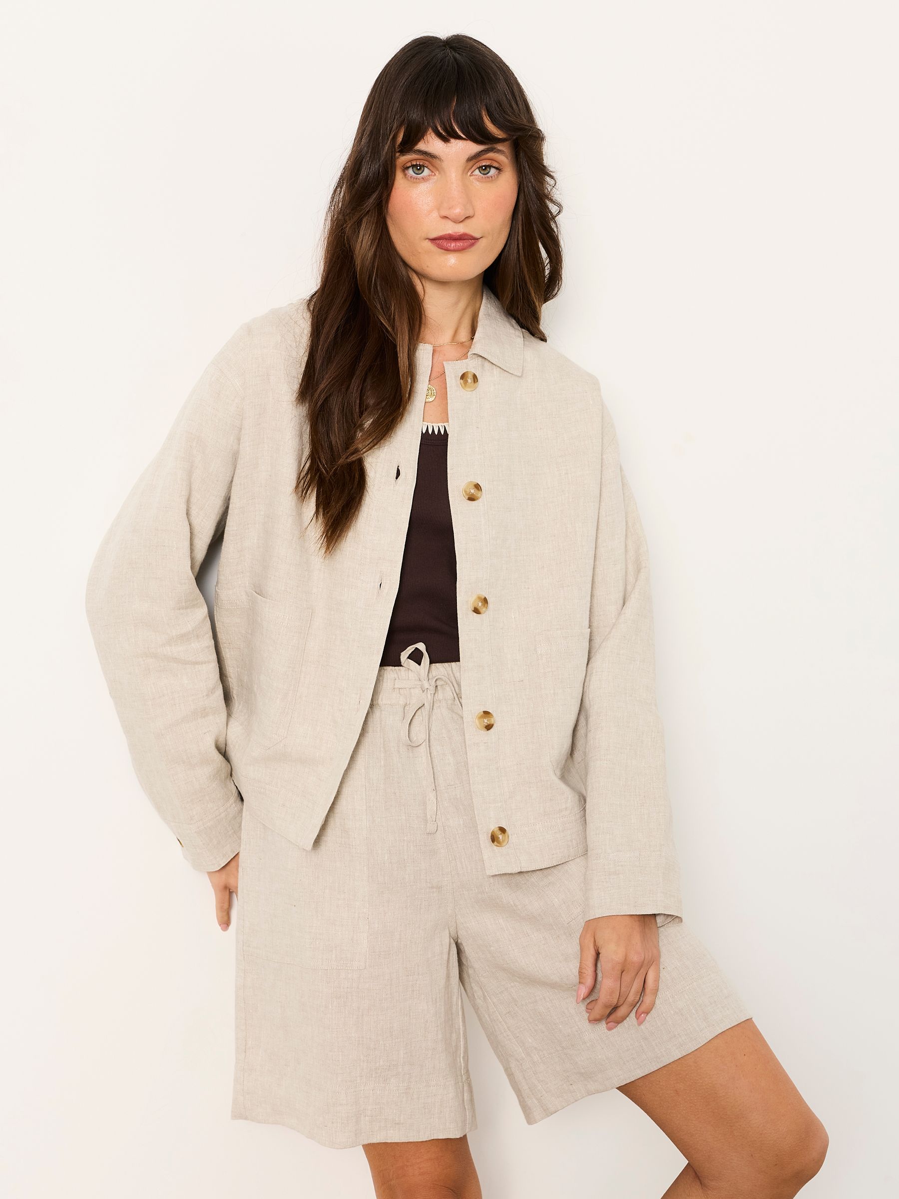 Buy FatFace Darcy Stone Linen Jacket from the Next UK online shop