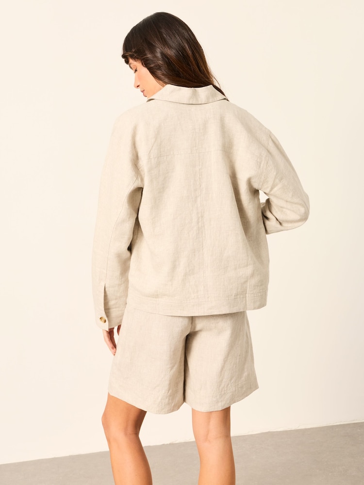 FatFace Darcy Stone Linen Jacket - Image 2 of 6