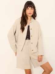 FatFace Darcy Stone Linen Jacket - Image 4 of 6