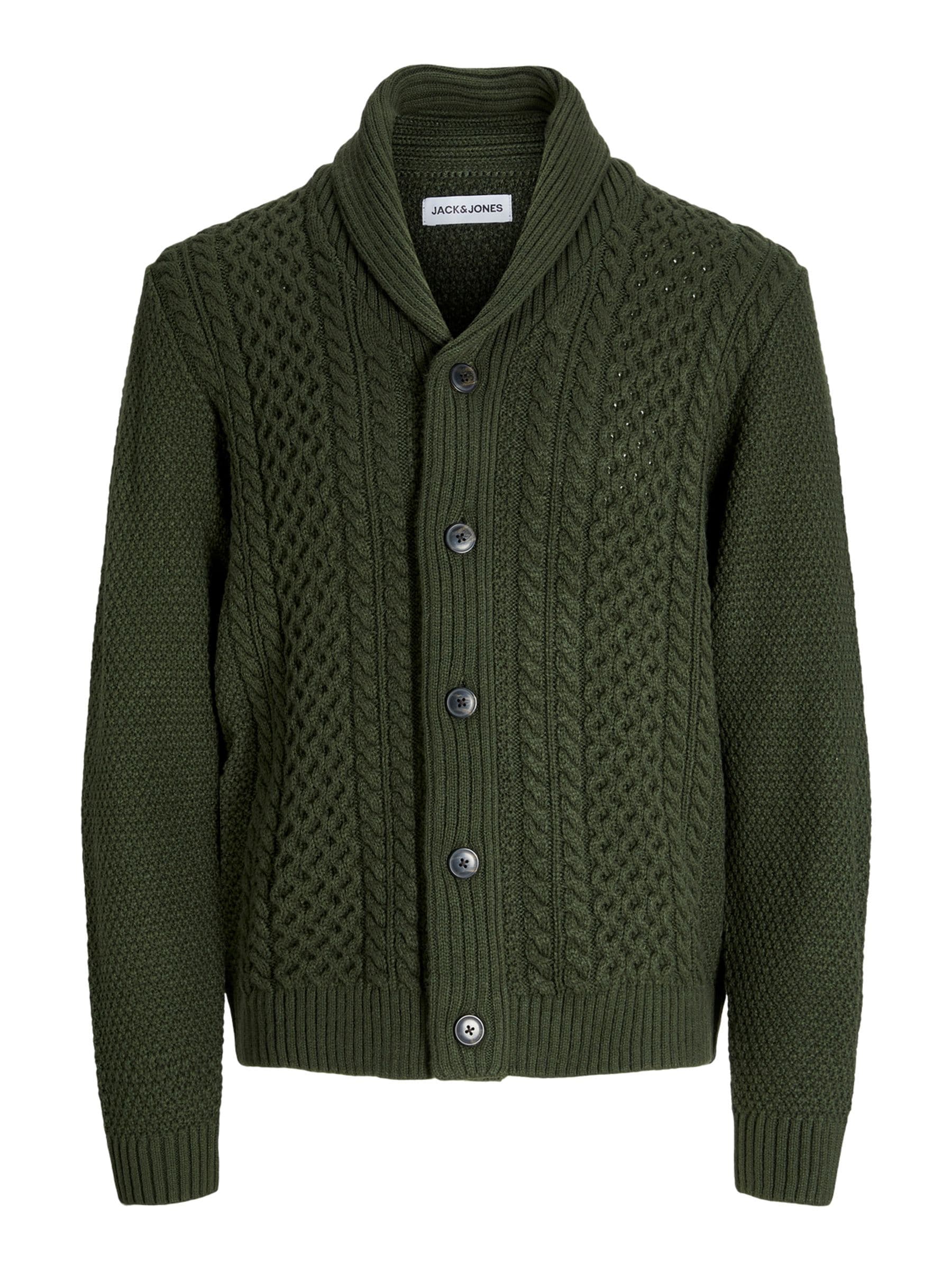 Buy JACK & JONES Green Cable Knit Shawl Cardigan from the Next UK