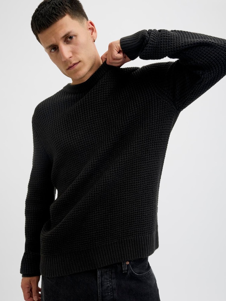 JACK & JONES Black Knit Crew Neck Jumper - Image 5 of 5 JACK & JONES Black Knit Crew Neck Jumper - Image 5 of 5