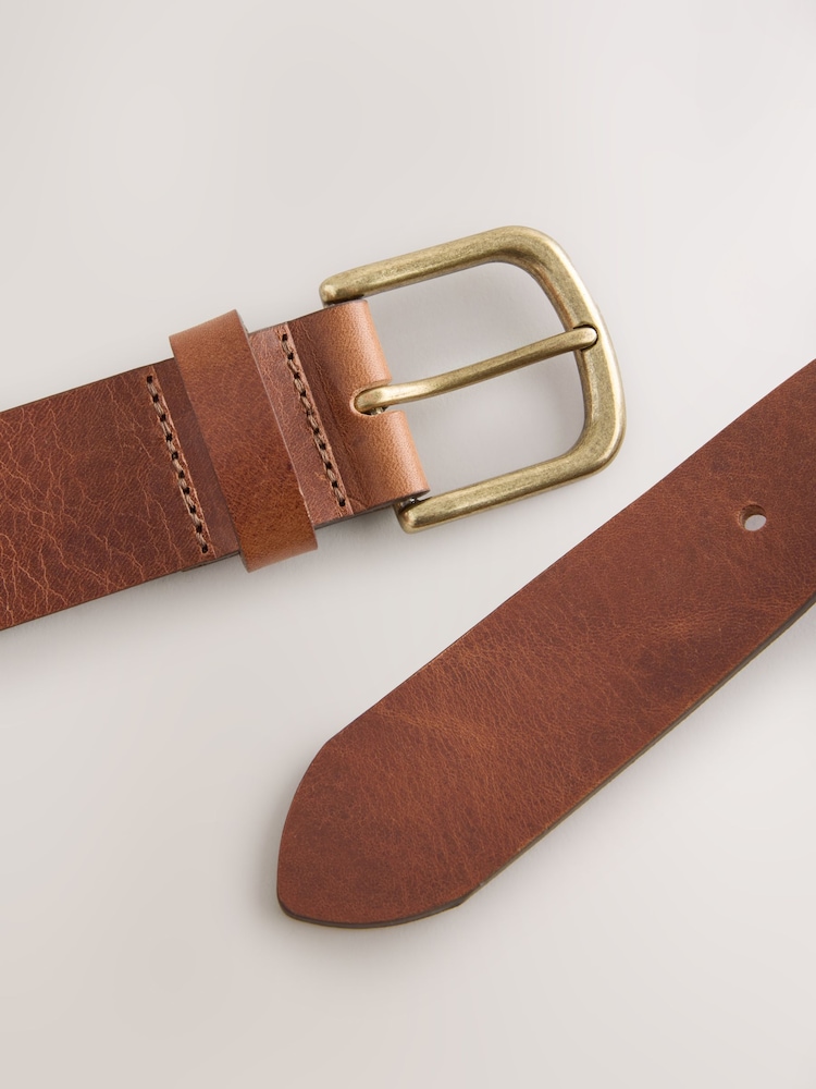 Tan Brown Casual Leather Belt - Image 4 of 4