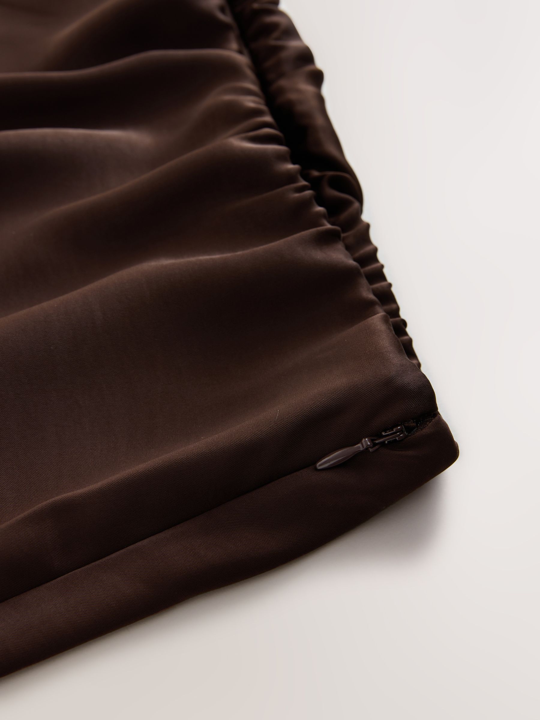 Buy Chocolate Brown Satin Midi Skirt With Lace Trim from Next USA