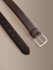 Marrón chocolate - Signature Saffiano Leather Belt Made In Spain - Imagen 4 de 4