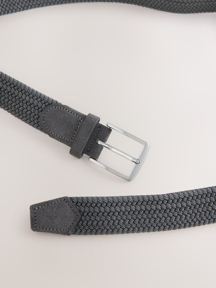 Dunkelgrau - Elasticated Motionflex Stretch Weave Belt - Bild 3 von 3