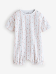 Pink/White Short Sleeve Rompers 2 Pack - Image 2 of 3