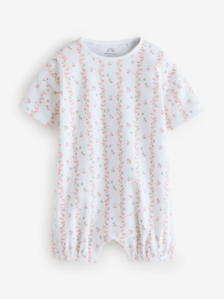 Pink/White Short Sleeve Rompers 2 Pack - Image 2 of 3