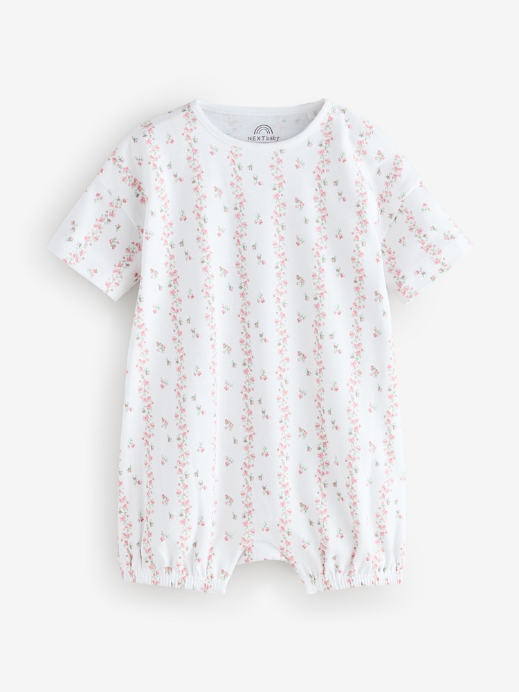 Green/White Short Sleeve Rompers 2 Pack - Image 3 of 3