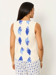 FatFace Indie Ivory Shells Petite Waistcoat - Image 2 of 7