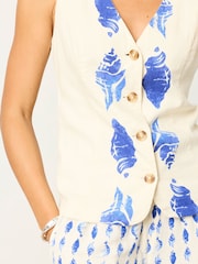 FatFace Indie Ivory Shells Petite Waistcoat - Image 3 of 7