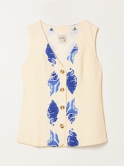 FatFace Indie Ivory Shells Petite Waistcoat - Image 6 of 7
