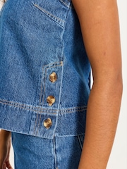FatFace Dara Denim Petite Blouse - Image 3 of 6