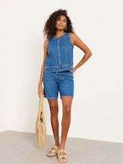 FatFace Dara Denim Petite Blouse - Image 5 of 6