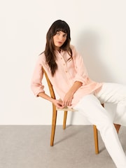 FatFace Julia Orange Petite Linen Popover - Image 6 of 7