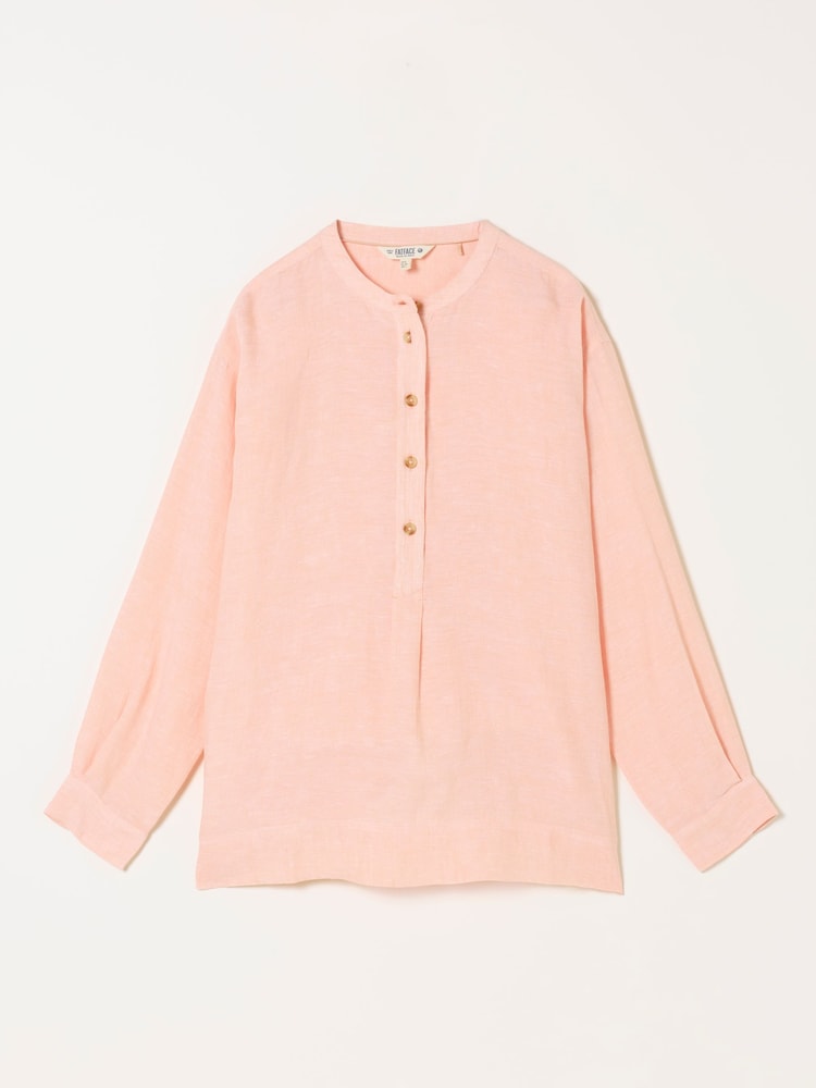 FatFace Julia Orange Petite Linen Popover - Image 7 of 7