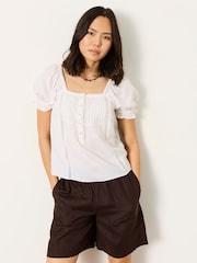 FatFace Jorden White Petite Blouse - Image 4 of 6