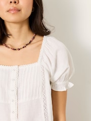 FatFace Jorden White Petite Blouse - Image 5 of 6