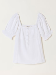 FatFace Jorden White Petite Blouse - Image 6 of 6