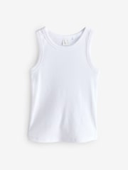 White Sleeveless Round Neck Vest - Image 1 of 1