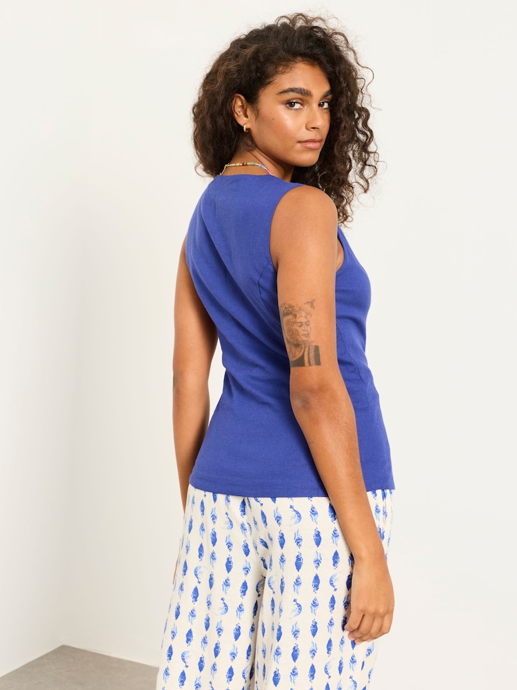 FatFace Indie Cobalt Blue Petite Waistcoat - Image 2 of 6