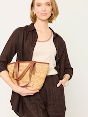 FatFace Natural Raffia Bag - Image 2 of 5