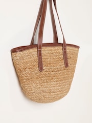 FatFace Natural Raffia Bag - Image 4 of 5