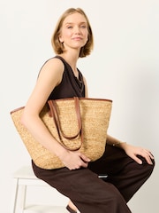 FatFace Natural Raffia Tote Bag - Image 2 of 5