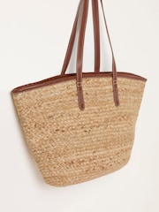 FatFace Natural Raffia Tote Bag - Image 4 of 5