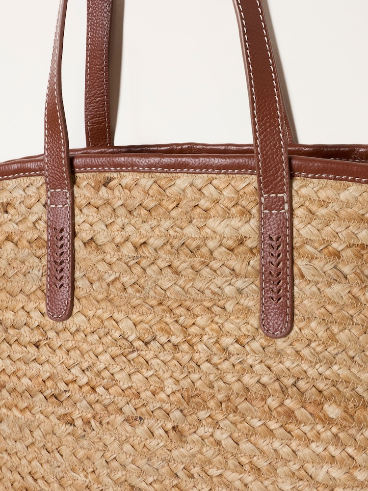 FatFace Natural Raffia Tote Bag - Image 5 of 5