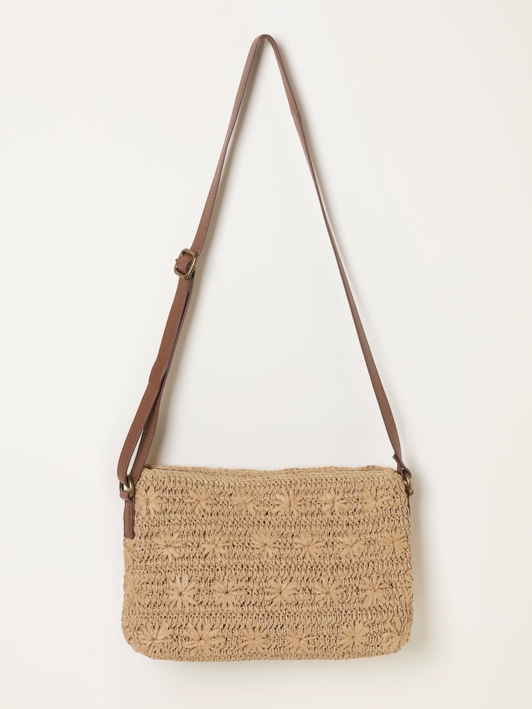 FatFace Natural Flower Raffia Crossbody Bag - Image 3 of 3